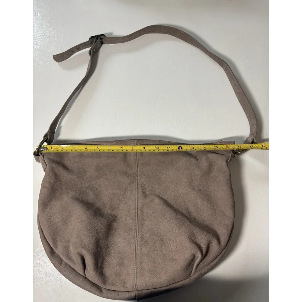 Stone Mountain Taupe Leather Crossbody Shoulder Bag